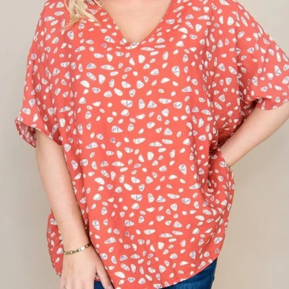 Flaunt Boutique Rust Pebble Blouse - Picture 2 of 10